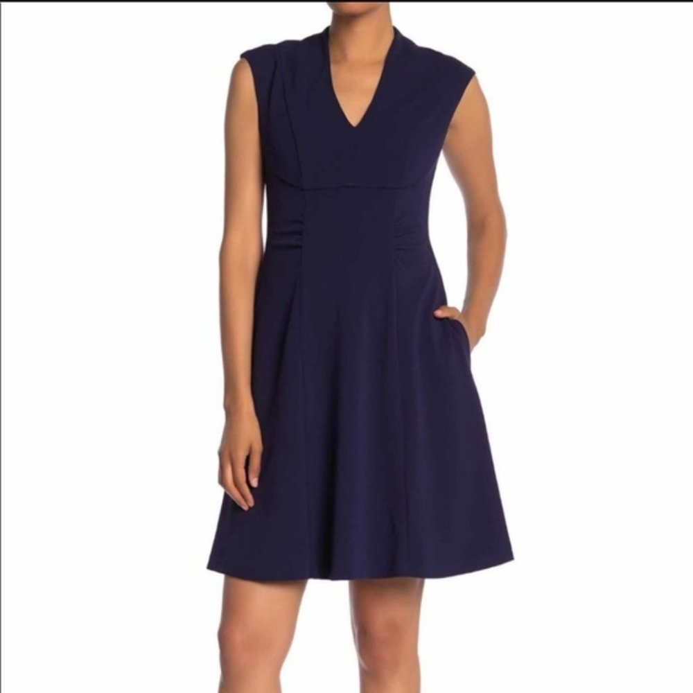 Eliza J Navy Cap Sleeve Dress
